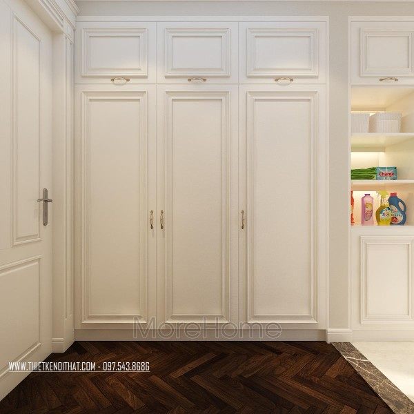 Mẫu tủ quần áo gỗ tự nhiên chung cư Hei Tower